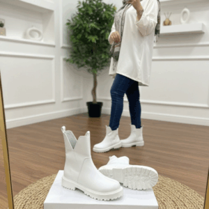 نیم بوت سفید زنانه